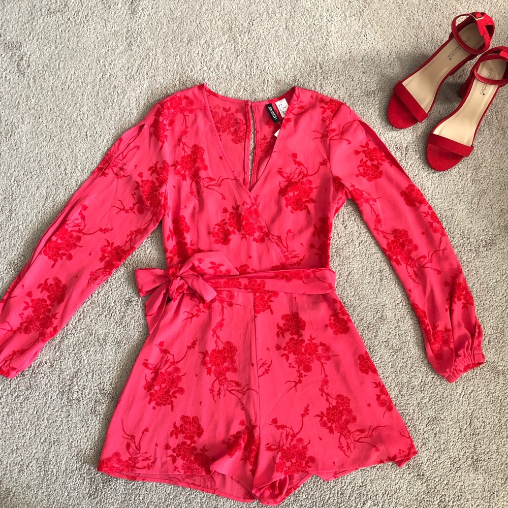 H&M Pink Floral Romper